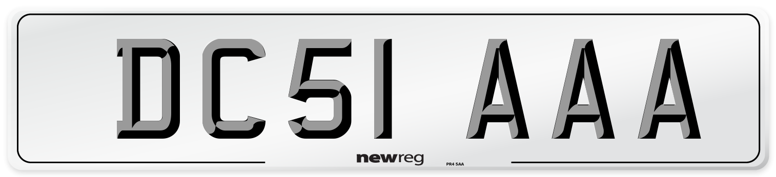 DC51 AAA Number Plate from New Reg
